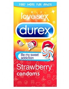 Durex Durex Emoji Preservativos de fresa, paquete de 12