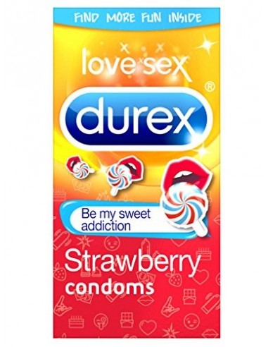 Durex Durex Emoji Preservativos de fresa, paquete de 12