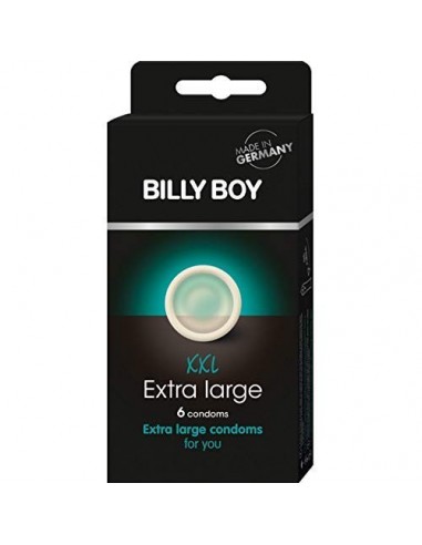 Preservativos Billy Boy Extra Large - extra largos  195mm  y anchos  hasta 62mm , Preservativos XXL, transparentes  6 