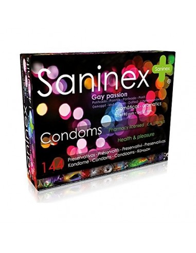 SANINEX PRESERVATIVOS GAY PASSION - PUNTEADO 144 UDS