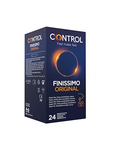 Control Finissimo - Caja de condones muy finos, gama sensibilidad, lubricados, ajuste perfecto, sexo seguro, 24 unidades  pac