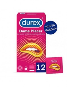 Durex Preservativos Dame Placer con Puntos y Estrías - 12 condones