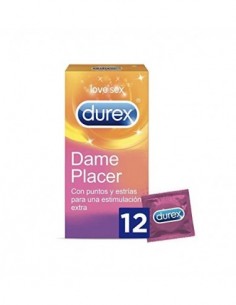 Durex Preservativos Dame Placer con Puntos y Estrías - Total 12 Condones