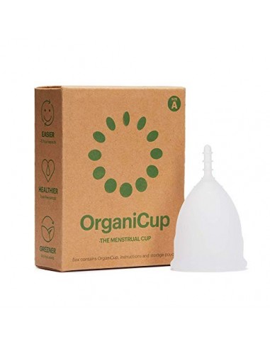 Copa menstrual OrganiCup - Talla A/pequeña - Ganadora del los AllergyAwards 2019 - Aprobada por la FDA - Silicona suave, flex