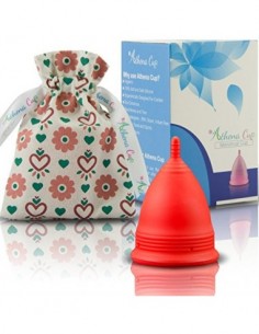 Athena Copa Menstrual – La copa menstrual más recomendada - Incluye una bolsa de regalo - Talla 1, Rojo liso - ¡Ausencia de p