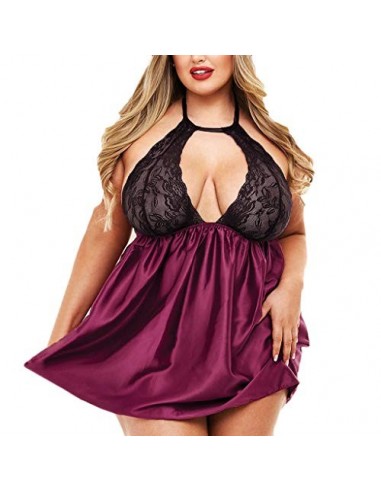 HULKY Ropa Interior Mujer Sexy Conjuntos Lenceria Mujer Sexy Tallas Grandes Pijama Mujer Bata Saten Ropa de Dormir Mujer Sexy