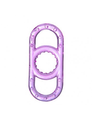 1 relé de silicona de tres anillos prolongados para adultos morado